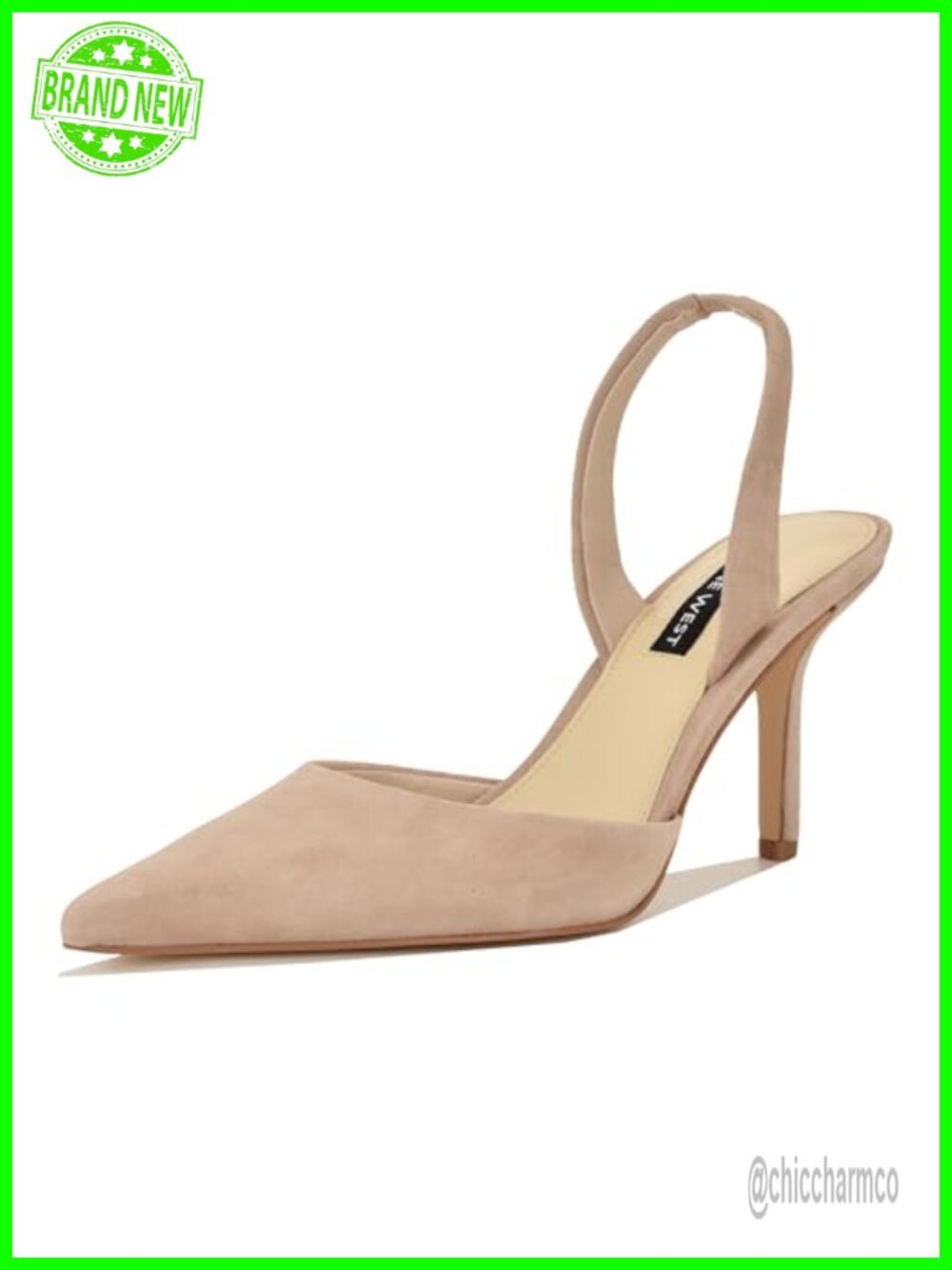 Nine West Paytie Suede Pointy Toe Slingback Stiletto Pumps